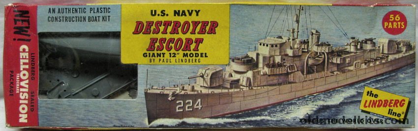 Lindberg 1/300 USS Rudderow DE224  Destroyer Escort, 753-49 plastic model kit